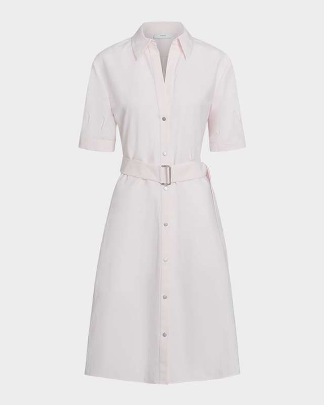 Short-Sleeve Belted Shirtdress